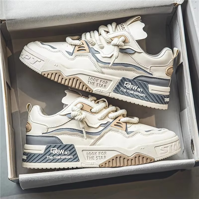 Nexorise™ StreetWave Chunky Skate Sneaker – Modern Layered Panel Design